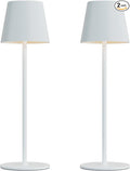 Kakanuo Cordless Table Lamp Rechargeable White - KK 2 Pack 5000mAH Battery Operated Lamp for Table, 3 Color Stepless Dimming Wireless Lamp for Kitchen Counter, Outdoor Patio, Touch Control