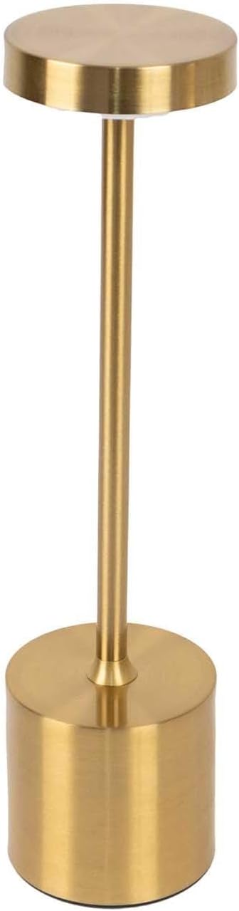 Balsa Circle Gold Metal Rechargeable Cordless Table Lamp with Touch Control Wedding Reception Party Home Events Centerpieces Decorations