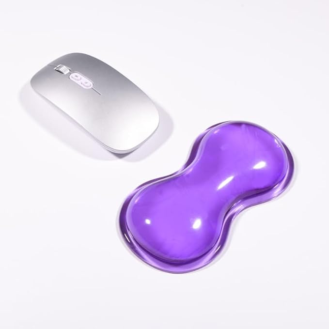 Gel Keyboard Wrist Rest Set, Clear Wrist Rest for Keyboard and Mouse, Ergonomic Keyboard Mouse Wrist Rest for Typing, Suitable for Office, Gaming, Computer, Laptop - Purple