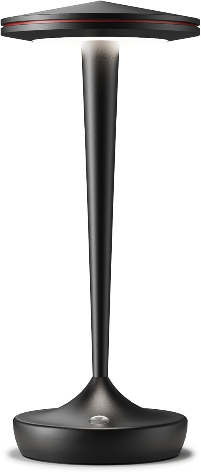 YHT CordlessTable Lamps Rechargeable, 6000mAh Battery Portable LED Touch Led Table Lamp, 3-Color Stepless Dimming & Memory Function, for Outdoor, Dinning, Patio, Restaurant, Kitchen (Black)
