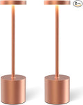 Cordless Table Lamps Rechargeable Set of 2, Portable LED Desk Lamp, 5000mAh Battery Powered Wireless Table Light - 3 Color Dimmable Lighting for Restaurant Dining Patio Outdoor Bedroom(Rose Gold)