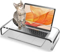 Acrylic Cat-Proof Laptop Stand & Keyboard Protector - 19.7" Clear Monitor Riser with Non-Slip Base for Home Office, Ergonomic Desk Organizer (Supports 50lbs)