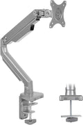 Mount-It! Single Monitor Arm Desk Mount, Mechanical Spring Height Adjustable Monitor Stand for 13–32 Inch Screens up to 17.6 lbs, VESA 75x75 & 100x100, C-Clamp & Grommet