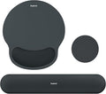Mouse Pad and Keyboard Wrist Rest, 3-in-1 Gel Memory Foam Ergonomic Mouse Pad with Wrist Rest Set, Gaming Mousepad Arm Cushion Support for Computer Office Desk Accessories Cute Setup, Charcoal