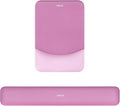 MOSISO Wrist Rest Support for Mouse Pad&Keyboard Set, Rectangular Ergonomic Mousepad Non-Slip Base Home/Office Easy Typing Pad with Neoprene Cloth&Raised Silicone Lining, Rose Red