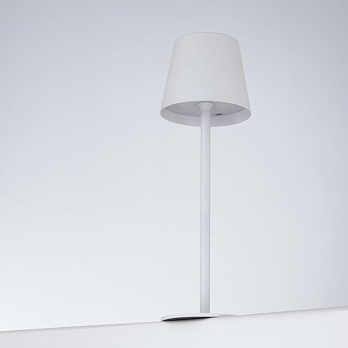 Versa LED Cordless USB-C Re-Chargeable Desk Lamp, 5200mAh Battery Operated with 3 Color Temperature 2700K-3000K-3500K and Fingertip Touch On/Off Plus Dimming with Two 5in Adj Height Stems in White