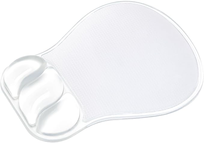 Ospelelf Mouse Pad with Wrist Rest Set Gel Ergonomic Wrist Support Anti-Slip Rubber Bottom Office Women Desk Accessories for Computer, Laptop and Gaming, Clear