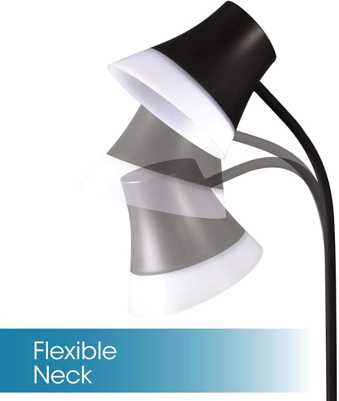 OttLite Shine LED Desk Lamp with Qi Wireless Charging and 2.1A USB Charging Port, Black