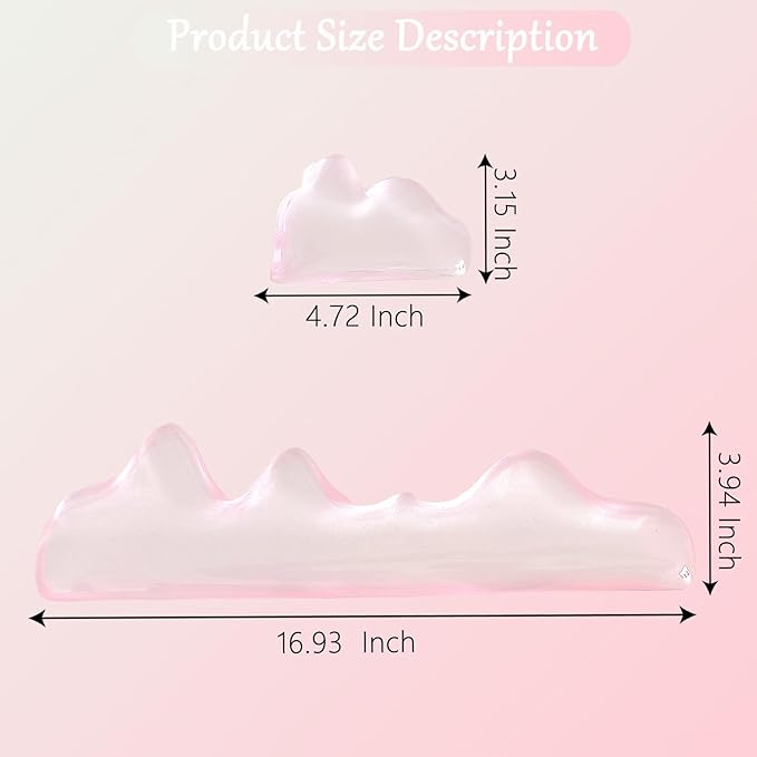 Gel Mountain Wrist Rest for Keyboard and Mouse Abstract Clear Pink Keyboard Wrist Rest Transparent Ergonomic Cute Minimalist Mouse Wrist Pad Cool Silicone Non-Slip Support for Computer Office Decor