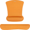 MOSISO Wrist Rest Support for Mouse Pad & Keyboard Set, Ergonomic Mousepad Non-Slip Base Home/Office Easy Typing Cushion with Neoprene Cloth & Raised Memory Foam, Orange