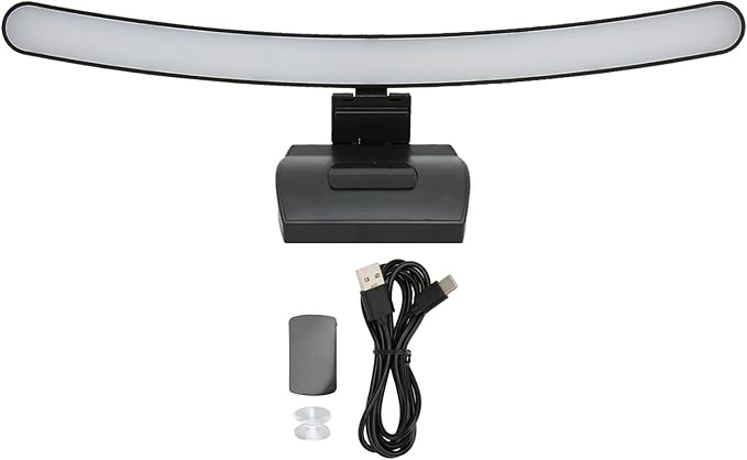 Computer Monitor Lamp, Relieve Eye Fatigue,Asymmetric Optical,Touch Dimming Screen Monitor Light Bar with 7 Color RGB,E Reading LED Task Lamp for Curved Screen Gifts,Learn