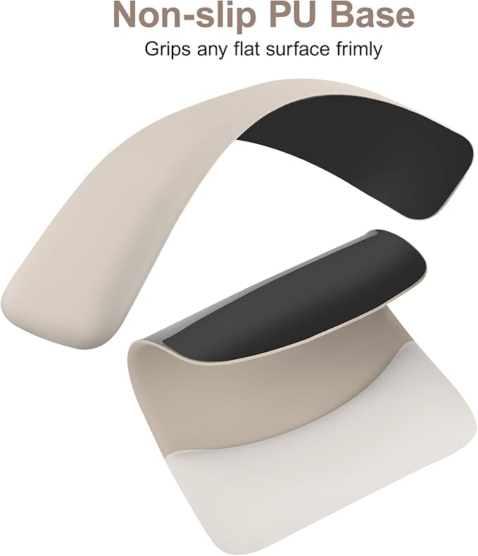 MOSISO Wrist Rest Support for Mouse Pad&Keyboard Set, Rectangular Ergonomic Mousepad Non-Slip Base Home/Office Easy Typing Pad with Neoprene Cloth&Raised Silicone Lining, Stone Gray