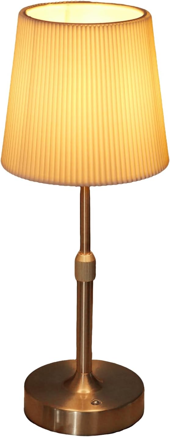 Cordless Touch Table Bedside Lamp, 12-15" Height Adjustable Dimmable Rechargeable Desk/Nightstand Lamp for Bedroom/Living Room/Kitchen/Dining/Home/Room Decor