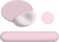 AIMSA Mouse Pad with Wrist Rest Support, Keyboard Wrist Rest Set, Ergonomic Memory Foam Mousepad for Computer Keyboard, Easy Typing and Pain Relief, Pink