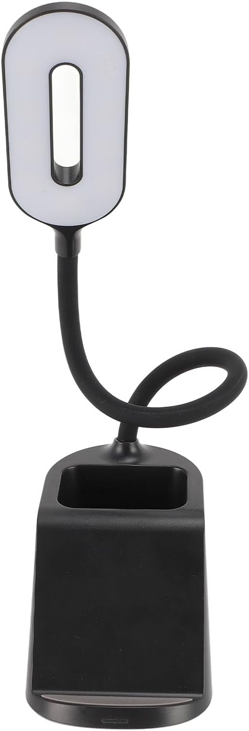 ANGGREK LED Desk Lamp with Wireless Charger Flexible Arm Touch Control Dimmable USB C Table Lamp for Office Study Bedroom (Black)