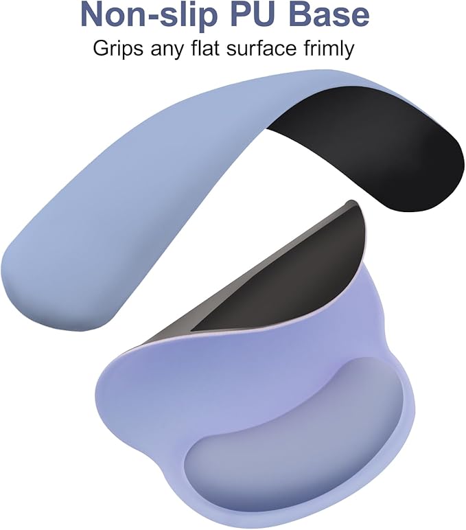 MOSISO Wrist Rest Support for Mouse Pad&Keyboard Set, Circle Curved Ergonomic Mousepad&Coaster Non-Slip Base Home/Office Wrist Support&Easy Typing Pad with Soft Cloth&Silicone Lining, Stone Blue