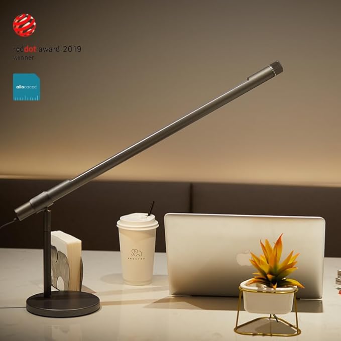 Allocacoc LED Desk Lamp, LightStrip, 360 Degree, Touch Control, Slide, Swipe to Adjust Brightness, Light Saber, Modular, Link to Extend, USB-C, Modern, Fun, Home, Office, Bedroom (Warm)