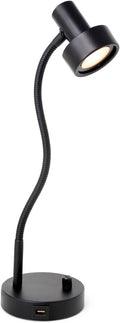 O’Bright Dimmable LED Desk Lamp with USB Charging Port (5V/2A), Full Range Dimming LED, Table Lamp with USB Charger, Flexible Gooseneck, Office Desk Lamp/Bedside Lamp, Vintage Design (Black)