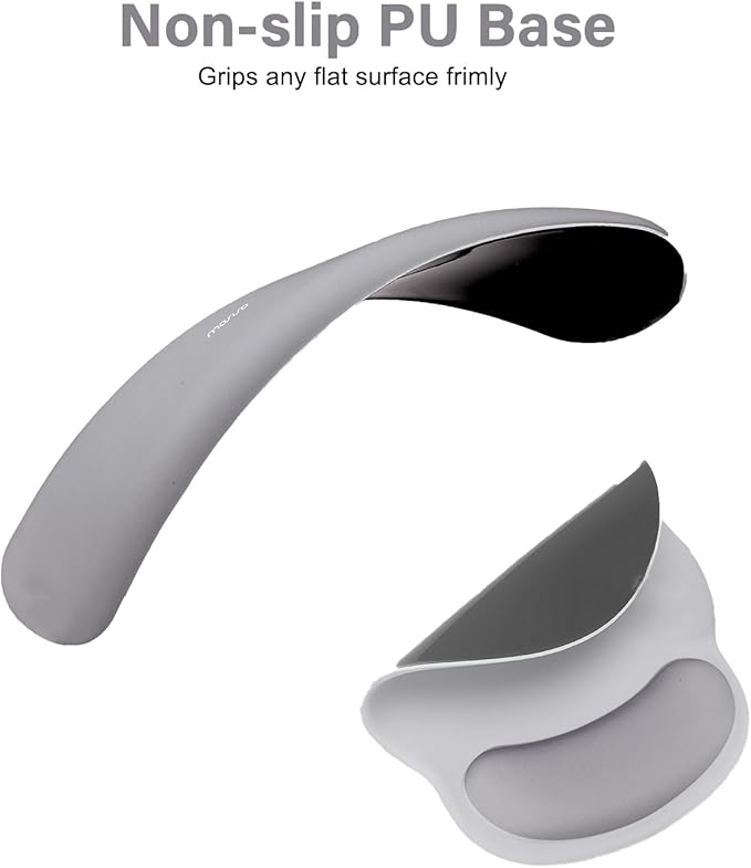 MOSISO Wrist Rest Support for Mouse Pad&Keyboard Set, Circle Curved Ergonomic Mousepad&Coaster Non-Slip Base Home/Office Wrist Support&Easy Typing Pad with Soft Cloth&Silicone Lining, Gray
