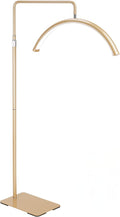 Half Moon Lash Light for Eyelash Extensions & Estheticians, Dimmable LED Lash Lamp, Shadow-Free Moon Light for Lash Tech, Adjustable Eyelash Lamp with Rotating Head (Gold)