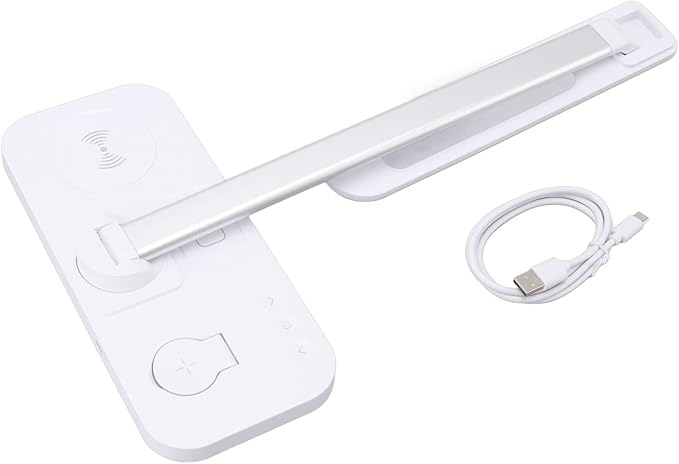 Keenso Desk Lamp with Wireless Load Charger with a Big Lighting Angle That Attenuate The High Brightness Table Lamp to Read The Writing