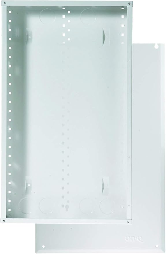 Legrand On-Q 20-Inch Structured Wiring Enclosure with Screw-On Cover, Durable Steel, Cable Management, Recessed or Surface Mount, Compatible with On-Q Accessories, Glossy White