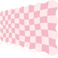 L-SPOUTTO Pink Mouse Pad,Geometric Desk Mat XXL Large Scalloped Gaming Mousepad,35.4x15.7in Non-Slip Rubber Base Keyboard Pad Waterproof Desktop Mat for Laptop Computer Game Home Office-Checkered