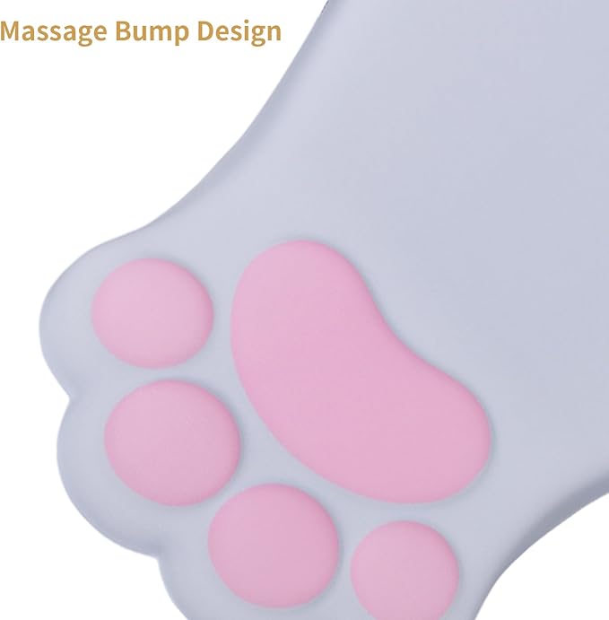 L-SPOUTTO Ergonomic Mouse Pad with Wrist Rest,Cute Cat Paw Mousepad Wrist Support,Comfortable Massage Design Computer Pain Relief Mouse Pad with Non-Slip PU Base for Desk Laptop Gaming Office,Grey