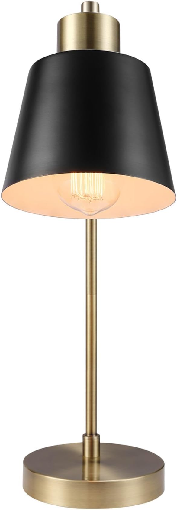 Globe Electric 61000055 18" Desk Lamp, Matte Brass Finish, Black Metal Shade, Adjustable Pivot Joint, On/Off Rotary Switch on Shade, E26 Base, Modern Lamp for Living Room or Home Office