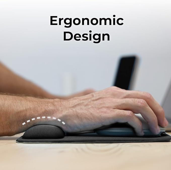 BLACK+DECKER Ergonomic Mouse Pad Wrist Support - Comfortable Mouse Pad Wrist Rest - Wrist Relief Gel Mousepad - Non-Slip Base Aesthetic Mousepad for Gaming, Home, Office - Perfect for Computer, Laptop
