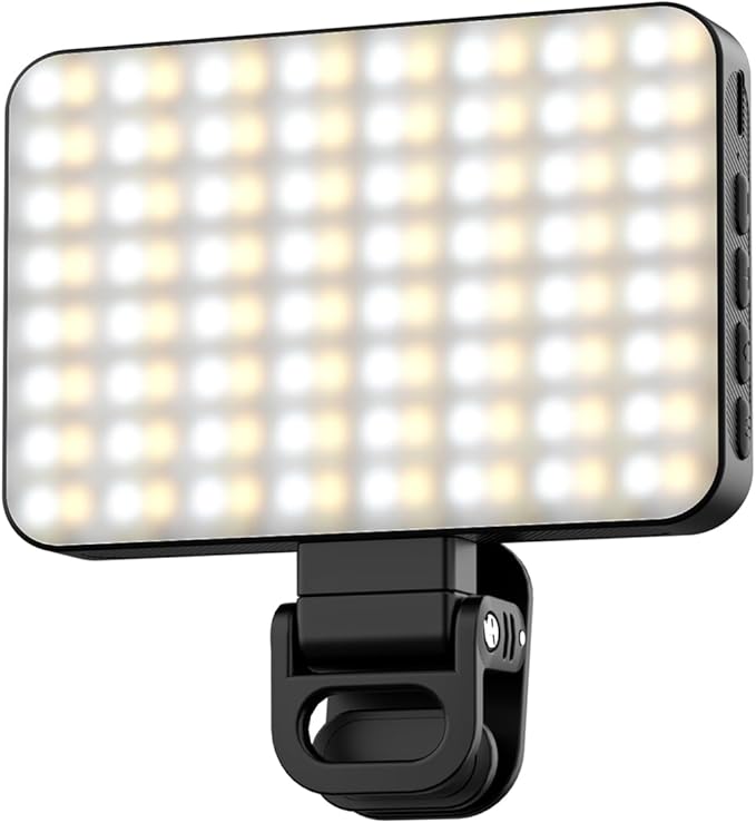 Clip On Selfie Light for Phone & Laptop, Rechargeable 2000mAh LED Video Light with 3 Light Modes, Portable Fill Light for Video Calls, Zoom, Streaming, Makeup