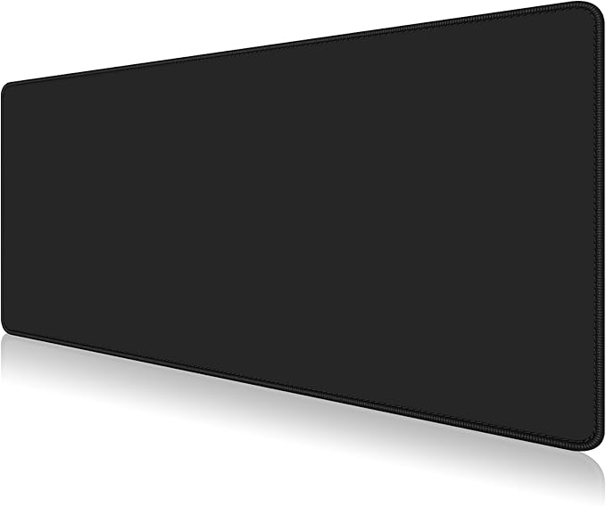 Dapesuom Large Mouse Pad, Extended Gaming Mouse Mat with Stitched Edges, Full Size Desk Mats with Non-Slip Base, Computer Big Desktop Keyboard Pad for Gamer, Laptop, Office, 23.6 x 11.8 in, Jet Black