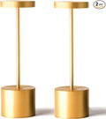 SAKRINGT 2 Pack Cordless Table Lamp Rechargeable, 5000mAh Battery Operated Portable Table Light,Dimming LED Table Lamp for Restaurant/Patio/Outdoor(Gold)
