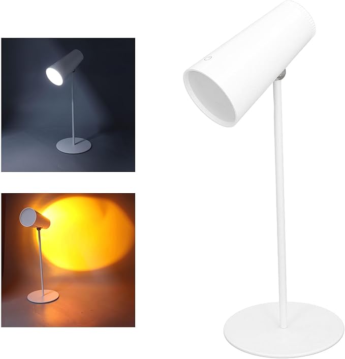 Desktop Lamp 3.7V 2.5W USB Rechargeable Cordless Mini Reading Lamp, Soft Eye Care Light for Bedroom Study Office - Adjustable Flexible Design, Flicker Free Illumination, Portable
