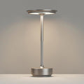 Rechargeable Cordless Table Lamps, 5000mAh Portable LED Table Light, 3 Color Stepless Dimming Battery Powered Metal Table Lamp for Outdoor Patio/Bedroom/Restaurant.(Silver)