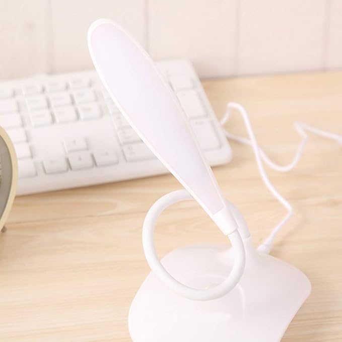 LED Table Lamp,Portable Eye-Protected Flexible Gooseneck Small Desk Lights for Dorm Study Office Bedroom-USB and 3 AA Batteries Powered-Not Include Batteries (2 Pack)