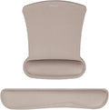 MOSISO Wrist Rest Support for Mouse Pad & Keyboard Set, Ergonomic Mousepad Non-Slip Base Home/Office Easy Typing Cushion with Neoprene Cloth & Raised Memory Foam, Taupe Brown