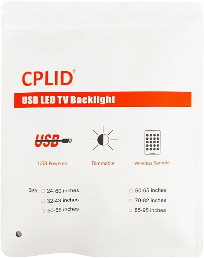USB Powered LED Strip Lights TV Backlights Kit for 50 to 55 Inch TV - Sony LG Samsung Monitor Smart TV Wall Mount Stand Work Space Color Changing LED Background Ambient Lighting