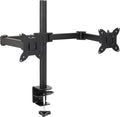 Amazon Basics Adjustable Dual Monitor Desk Mount, Holds up to 32" Monitors, Black