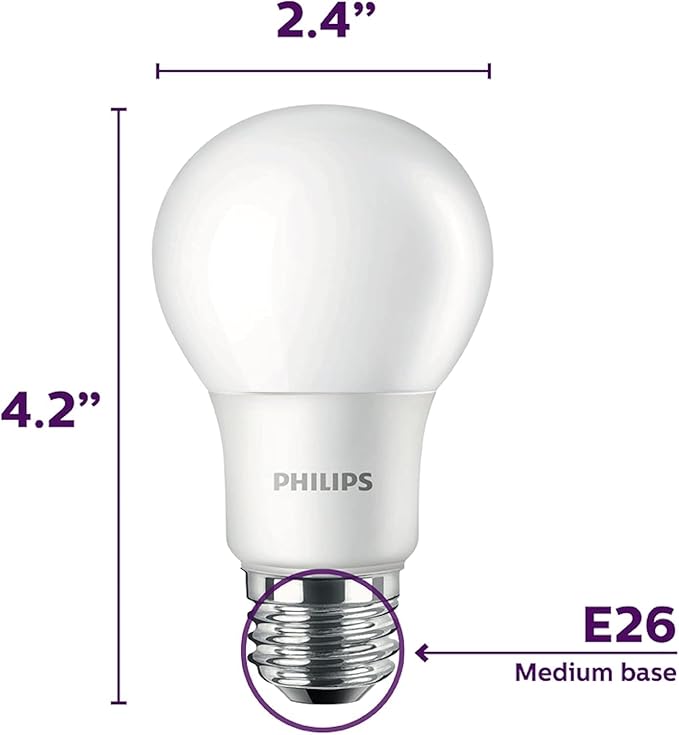 Philips 75-Watt Equivalent A19 Non-Dimmable E26 LED Light Bulb Soft White 2700K 16-Pack