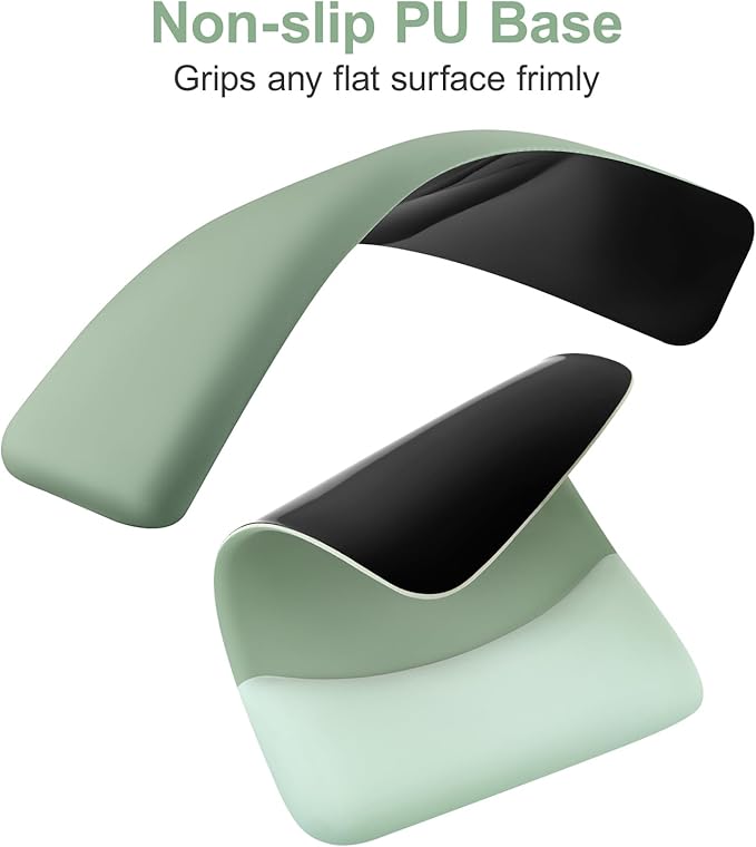 MOSISO Wrist Rest Support for Mouse Pad&Keyboard Set, Rectangular Ergonomic Mousepad Non-Slip Base Home/Office Easy Typing Pad with Neoprene Cloth&Raised Silicone Lining, Green