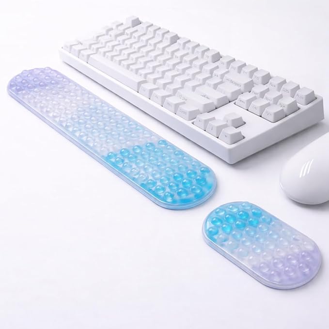 Cute Ergonomic Gel Jelly Wrist Rest for Office & Gaming, Support to Relieve Wrist Fatigue, Non-Slip Gel Pad for All-Day Typing Comfort, Won’t Flatten or Lose Shape After Long-Term Use