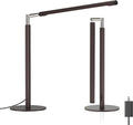 Brown LED Desk Lamp - 16" Foldable Metal Desk Light with Base, 15W, 1200LM, Dimmable Color Changing Table Lamp for Reading Study, Modern Table Lamp for Home Office Laptop College Dorm