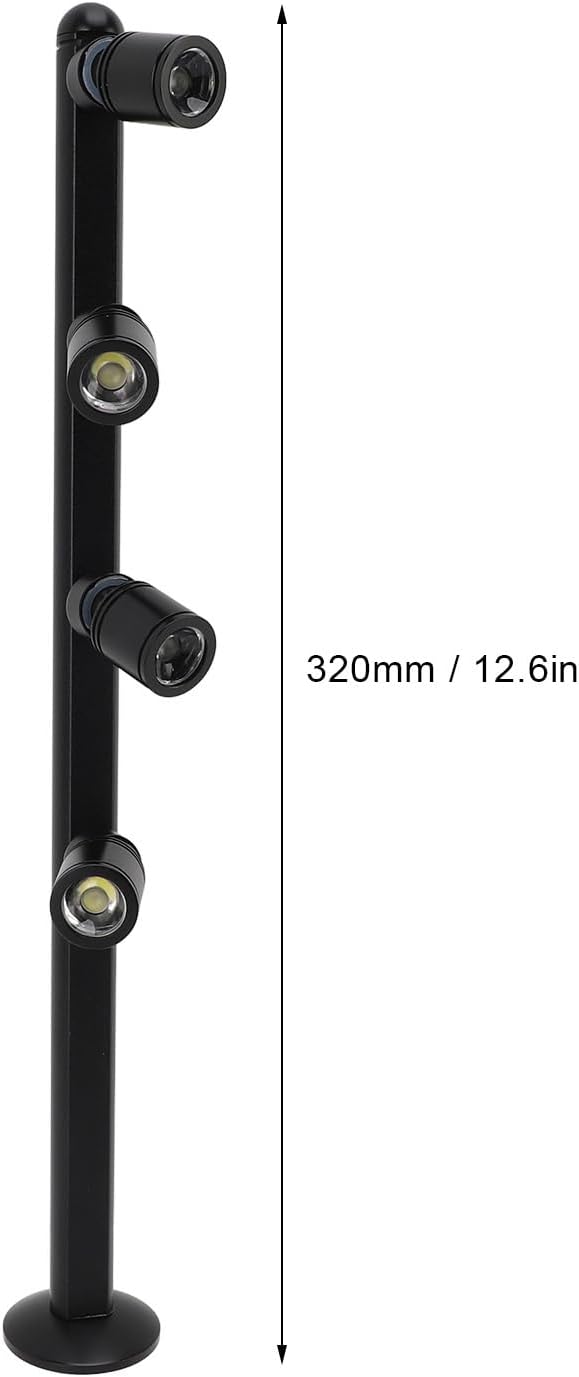 LED Cabinet Spotlight Aluminum 4 Heads Adjustable, Eye Care, Standing Jewelry Display Accent Light for Indoor - Multi - Directional Lighting, Flicker - Free Illumination, Ideal f
