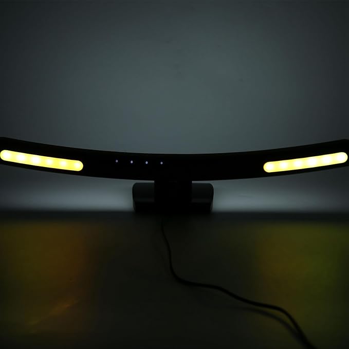 Computer Monitor Lamp, Relieve Eye Fatigue,Asymmetric Optical,Touch Dimming Screen Monitor Light Bar with 7 Color RGB,E Reading LED Task Lamp for Curved Screen Gifts,Learn