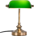FIRVRE Mini Glass Bankers Lamp, Desk Lamp, Classic Retro Bronze Finish G9 Base, Plug in Vintage Table lamp, Reading Modern for Home Office,Piano Banker Mini Desk Table Lamp,Library(Without Bulb)