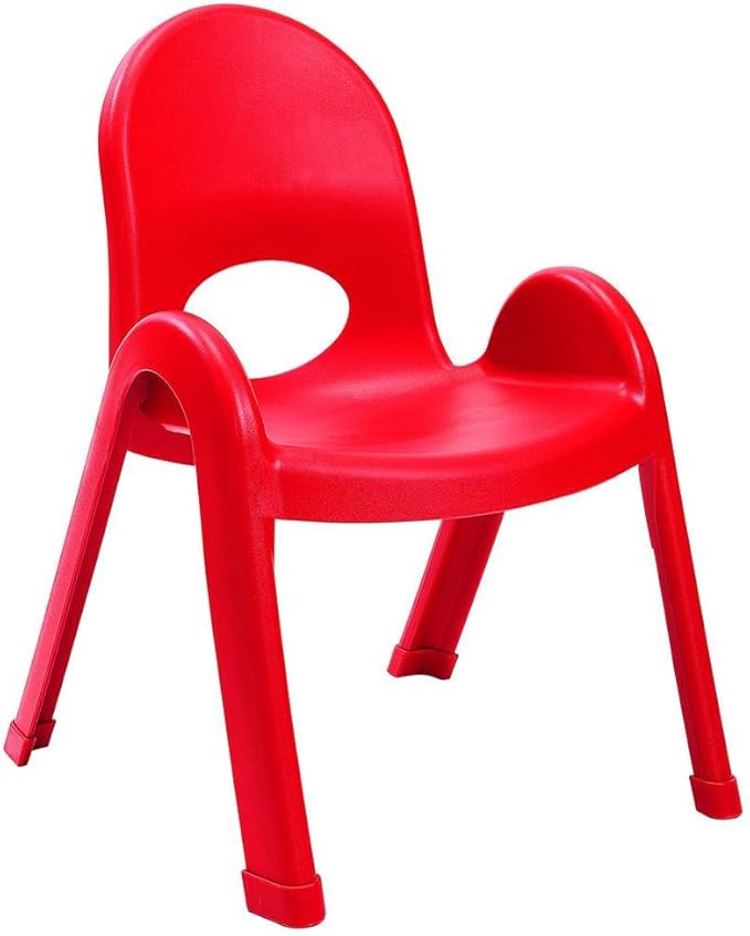 Angeles Value Stack 11" Child Chair, Candy Apple Red, 4 Pack, Stackable Ergonomic Seating Solution for Classrooms and Homeschools