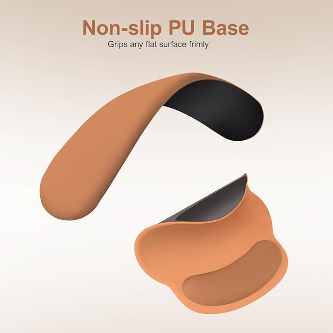 MOSISO Wrist Rest Support for Mouse Pad&Keyboard Set, Circle Curved Ergonomic Mousepad&Coaster Non-Slip Base Home/Office Wrist Support&Easy Typing Pad with Soft Cloth&Silicone Lining, Cosmic Orange