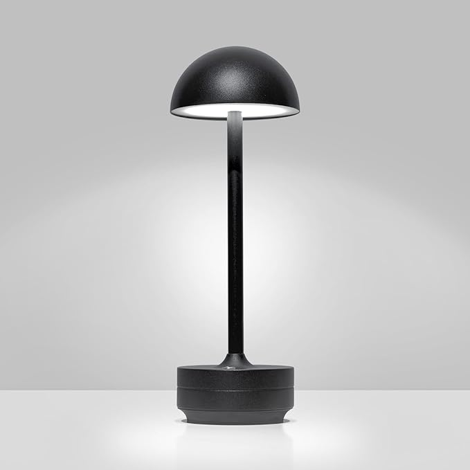 Cordless Table Lamp Rechargeable - LED Table Light Outdoor - 5000mAh Battery Operated Portable Touch Dimmable Lamps for Restaurant Patio Dining Room (Black-1)