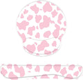 2Pcs Keyboard Wrist Rest Pad and Mouse Wrist Rest Support Mouse Pad Set,Ergonomic Support,Gaming Mouse Pad,Memory Foam,Non-Slip Base,for Computer Gamer Home Office Western-Pink Cow Pattern